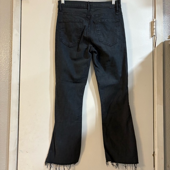 MOTHER Insider Crop Step Fray Faded Black Ankle Cropped 26 Distressed Jeans - Picture 5 of 12